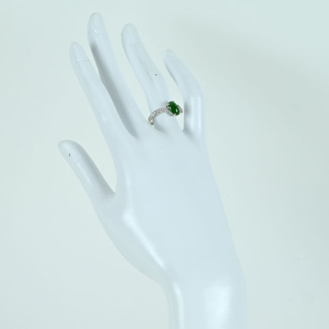 【中古】PT900 JADEITE RING ヒスイリング J1.292ct D0.33ct CGLソーティング 4.5g #12