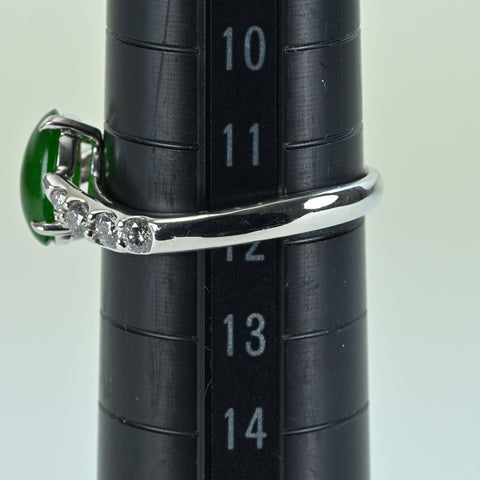 【中古】PT900 JADEITE RING ヒスイリング J1.292ct D0.33ct CGLソーティング 4.5g #12