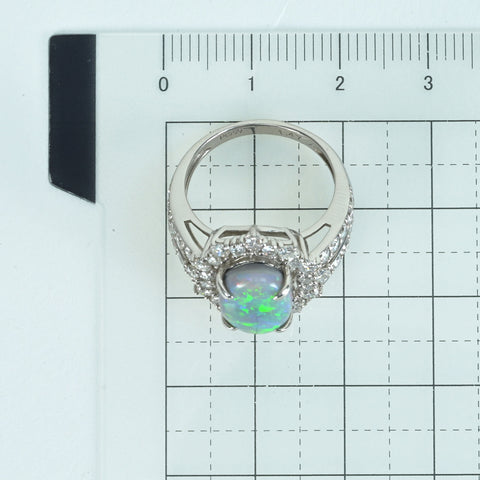 【中古】PT950 BLACK OPAL ブラックオパールリング BO3.08ct D1.47ct 7.8g #11.5