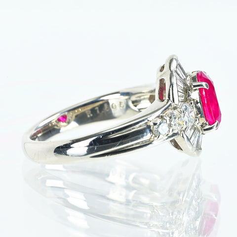 【中古】PT900 RUBYビルマ産ルビーリング R1.505ct D1.02ct GIA鑑別書 8.2g #12