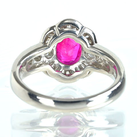 【中古】PT900 RUBYビルマ産ルビーリング R1.505ct D1.02ct GIA鑑別書 8.2g #12