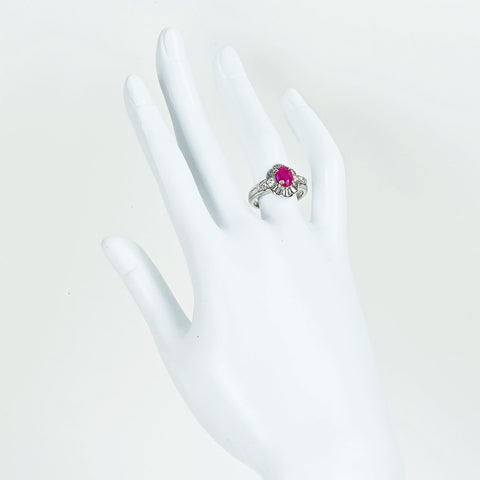 【中古】PT900 RUBYビルマ産ルビーリング R1.505ct D1.02ct GIA鑑別書 8.2g #12