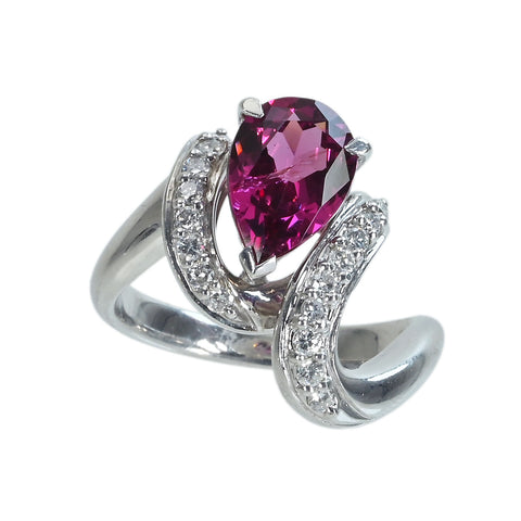 【中古】PT900 GARNETガーネットリング G2.01ct D0.25ct 9.1g #10