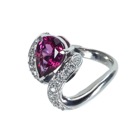 【中古】PT900 GARNETガーネットリング G2.01ct D0.25ct 9.1g #10