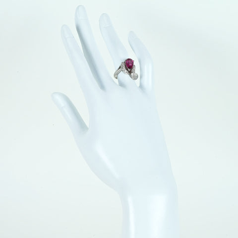 【中古】PT900 GARNETガーネットリング G2.01ct D0.25ct 9.1g #10