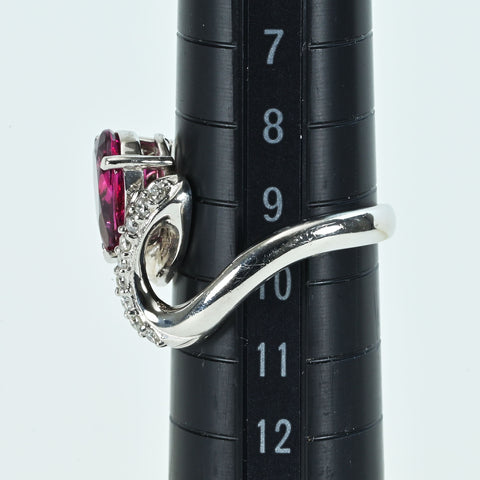 【中古】PT900 GARNETガーネットリング G2.01ct D0.25ct 9.1g #10
