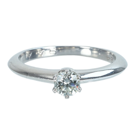【中古】T＆Co ティファニー PT950 DIAMONDダイヤモンドソリティアリング 0.24ct 3.3g #7 ONE PRICE