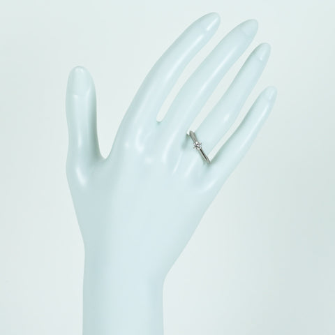 【中古】T＆Co ティファニー PT950 DIAMONDダイヤモンドソリティアリング 0.24ct 3.3g #7 ONE PRICE