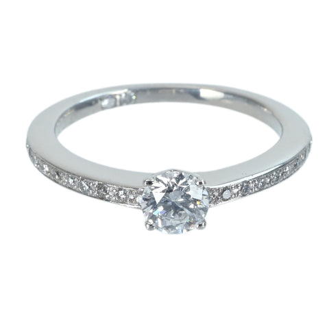 【中古】PT1000 DIAMONDダイヤモンドリング 0.314ct D VS2 3Excellent (MB) D0.08ct CGLソーティング 3.5g #6.5