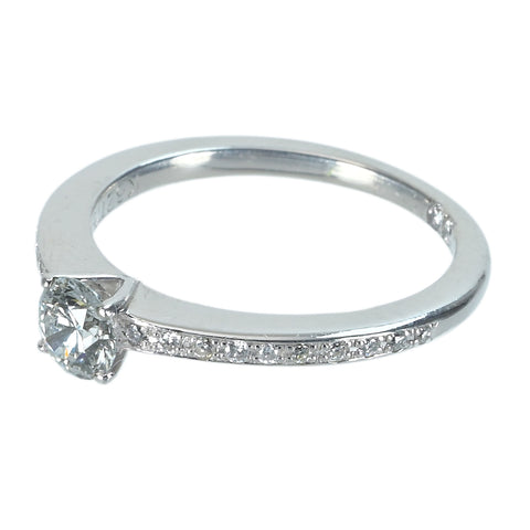 【中古】PT1000 DIAMONDダイヤモンドリング 0.314ct D VS2 3Excellent (MB) D0.08ct CGLソーティング 3.5g #6.5