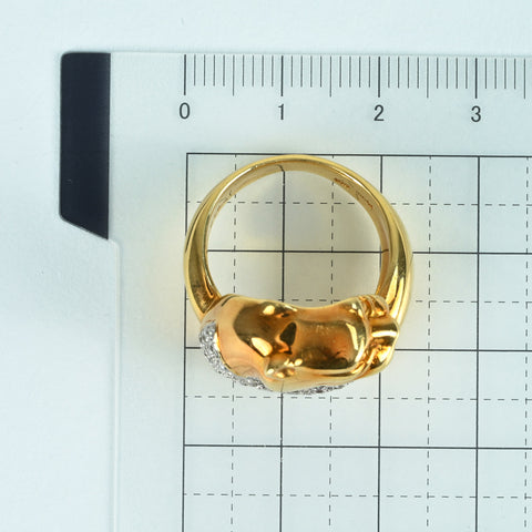 【中古】K18YG/Pt900 DIAMOND RING ダイヤモンドリング D0.42ct 16.7g #15