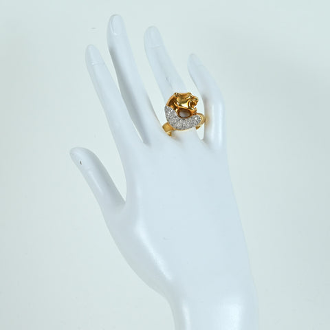 【中古】K18YG/Pt900 DIAMOND RING ダイヤモンドリング D0.42ct 16.7g #15
