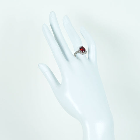 【中古】PT900 GARNETロードライトガーネットリング G2.41ct D0.11ct CGLソーティング付き 4.2g #12.5