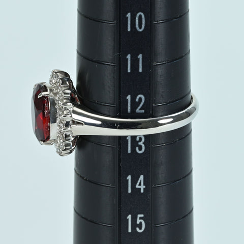 【中古】PT900 GARNETロードライトガーネットリング G2.41ct D0.11ct CGLソーティング付き 4.2g #12.5