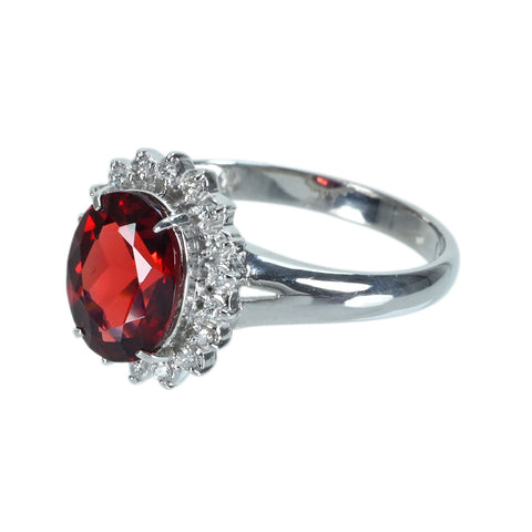 【中古】PT900 GARNETロードライトガーネットリング G2.41ct D0.11ct CGLソーティング付き 4.2g #12.5