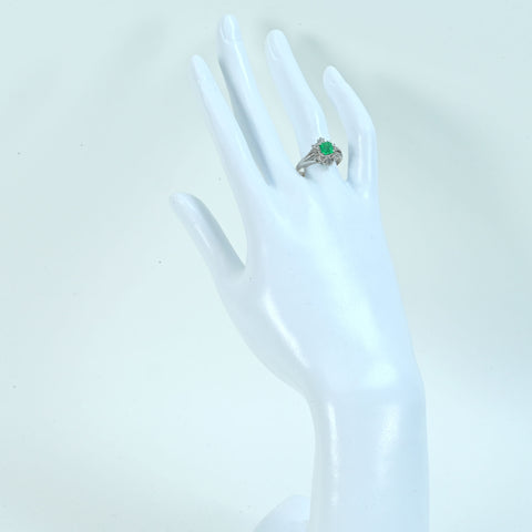 【中古】PT900 EMERALD  エメラルドリング E0.67ct D0.21ct ソーティング 5.0g #14