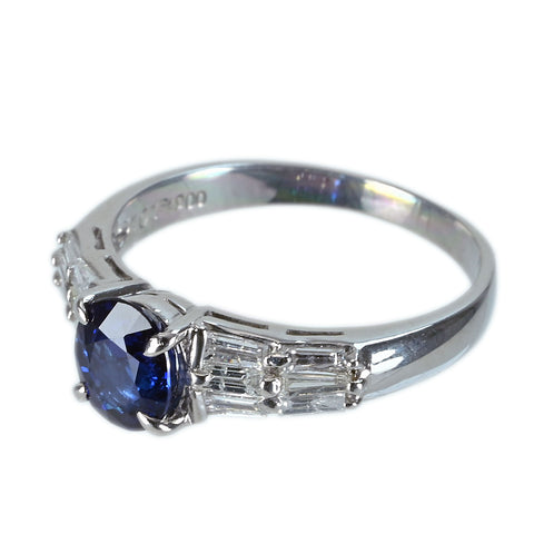 【中古】PT900 SAPPHIRE RING サファイアリング S1.01ct D0.40ct 3.5g #11