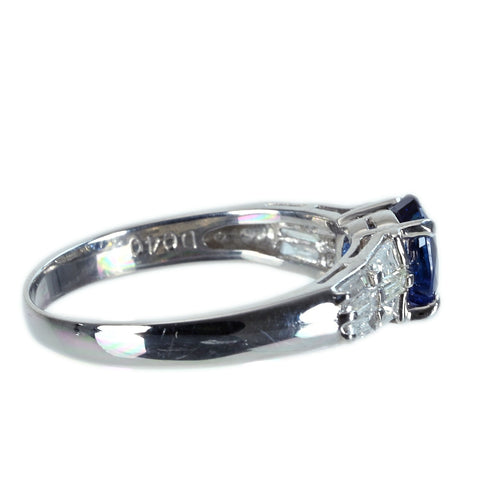 【中古】PT900 SAPPHIRE RING サファイアリング S1.01ct D0.40ct 3.5g #11