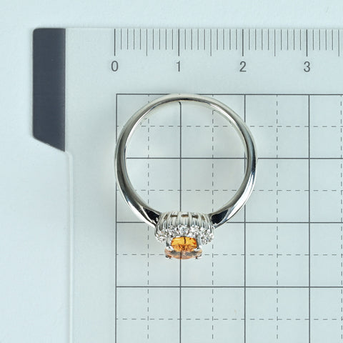 【中古】PT900 TOPAZ インペリアルトパーズリング T1.57ct D0.19ct CGLソーティング 6.8g #17