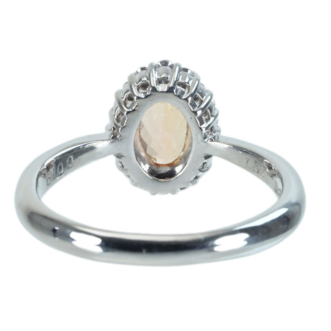 【中古】PT900 TOPAZ インペリアルトパーズリング T1.57ct D0.19ct CGLソーティング 6.8g #17