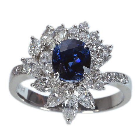 【中古】PT900 SAPPHIREカンボジア産非加熱サファイアリング S1.62ct D1.16ct GIA鑑別書 5.4g #11