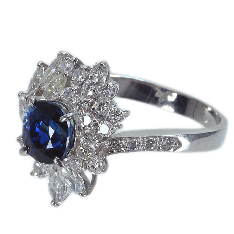 【中古】PT900 SAPPHIREカンボジア産非加熱サファイアリング S1.62ct D1.16ct GIA鑑別書 5.4g #11