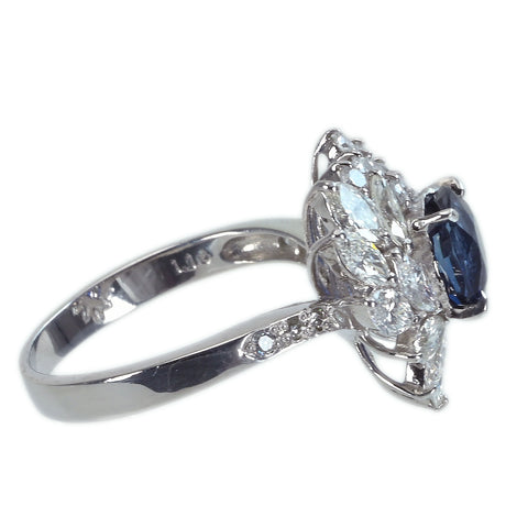 【中古】PT900 SAPPHIREカンボジア産非加熱サファイアリング S1.62ct D1.16ct GIA鑑別書 5.4g #11