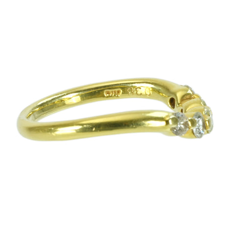 【中古】K18YG DIAMONDダイヤモンドリング 0.38ct 2.7g #9.5