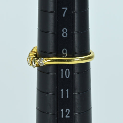 【中古】K18YG DIAMONDダイヤモンドリング 0.38ct 2.7g #9.5
