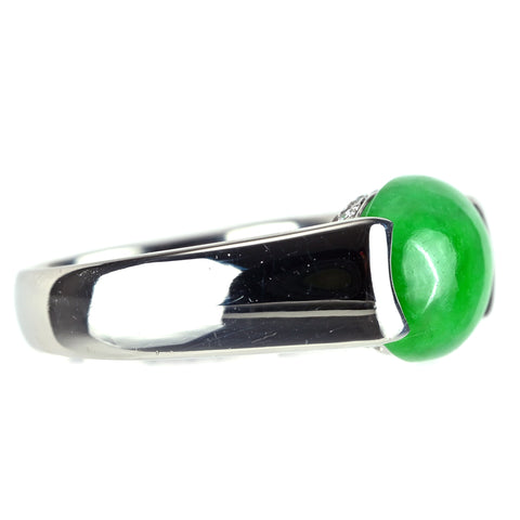 【中古】 PT900 JADEITE ヒスイリング J4.04ct D0.06ct GRJソーティング付き 11.3g #12