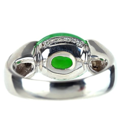 【中古】 PT900 JADEITE ヒスイリング J4.04ct D0.06ct GRJソーティング付き 11.3g #12