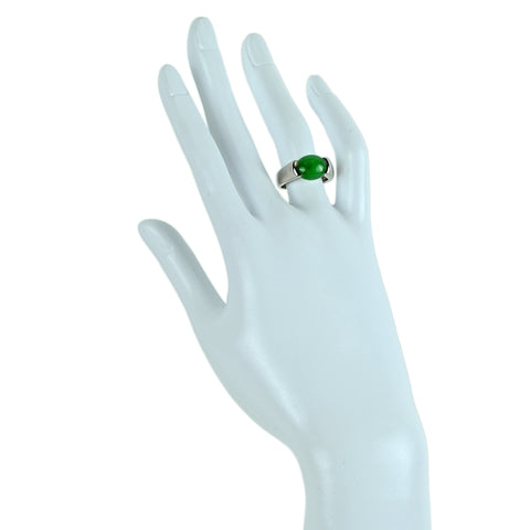 【中古】 PT900 JADEITE ヒスイリング J4.04ct D0.06ct GRJソーティング付き 11.3g #12