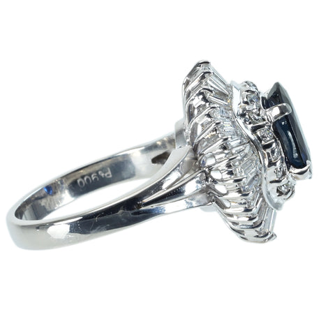 【中古】PT900 SAPPHIRE RING サファイアリング S2.12ct D1.92ct CGLソーティング 11.6g #11.5