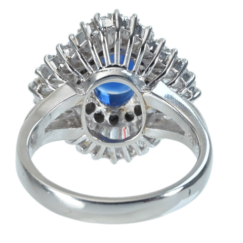 【中古】PT900 SAPPHIRE RING サファイアリング S2.12ct D1.92ct CGLソーティング 11.6g #11.5