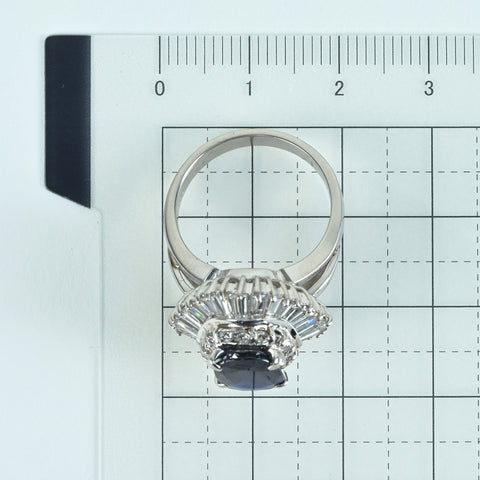 【中古】PT900 SAPPHIRE RING サファイアリング S2.12ct D1.92ct CGLソーティング 11.6g #11.5