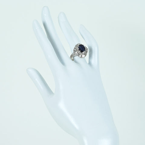【中古】PT900 SAPPHIRE RING サファイアリング S2.12ct D1.92ct CGLソーティング 11.6g #11.5