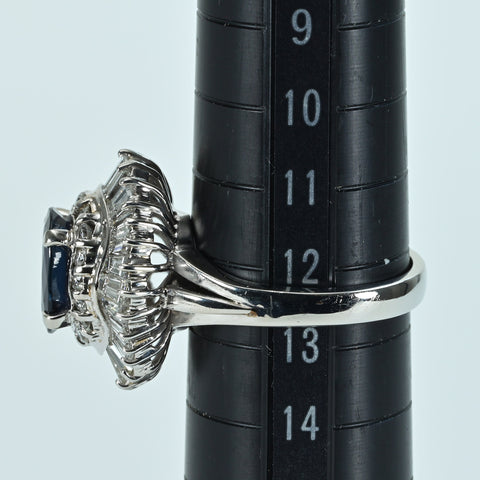 【中古】PT900 SAPPHIRE RING サファイアリング S2.12ct D1.92ct CGLソーティング 11.6g #11.5