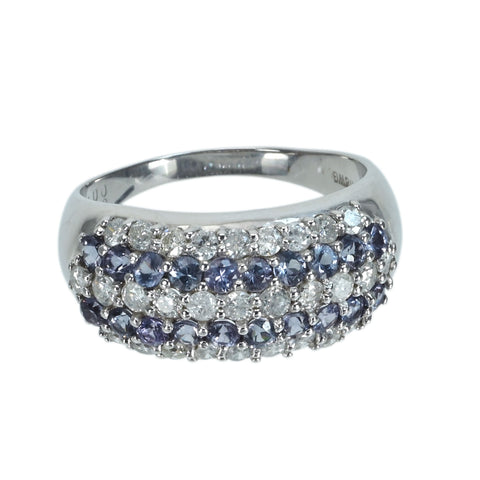 【中古】K18WG ALEXANDRITE RING アレキサンドライト ダイヤモンドリング A1.00ct D0.80ct 5.6g #15