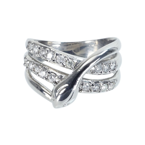 【中古】PT900 DIAMONDダイヤモンドリング D0.27ct 5.7g #10