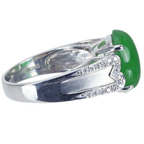【中古】PT900 JADEITE RING ヒスイリング J9.14ct D0.25ct CGLソーティング 11.2g #30