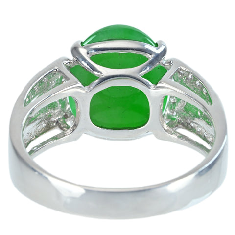 【中古】PT900 JADEITE RING ヒスイリング J9.14ct D0.25ct CGLソーティング 11.2g #30