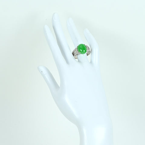【中古】PT900 JADEITE RING ヒスイリング J9.14ct D0.25ct CGLソーティング 11.2g #30