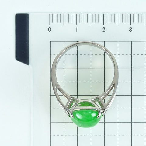 【中古】PT900 JADEITE RING ヒスイリング J9.14ct D0.25ct CGLソーティング 11.2g #30