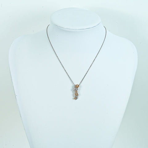 [Pre-owned] K18/K18WG DIAMOND Diamond Pendant Necklace D0.10ct 6.2g 