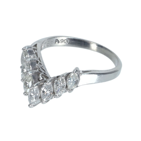 [Used] PT900 DIAMOND V-shaped ring D0.80ct 4g #11 