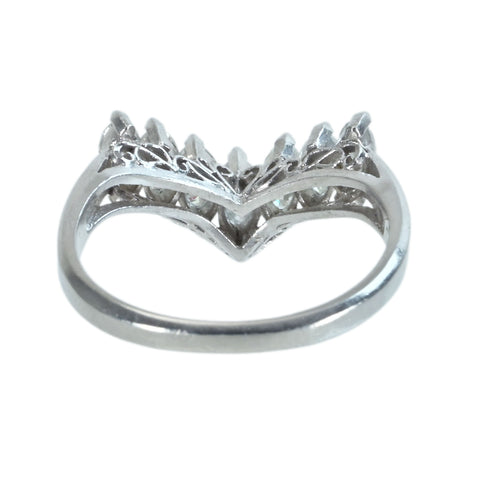 [Used] PT900 DIAMOND V-shaped ring D0.80ct 4g #11 