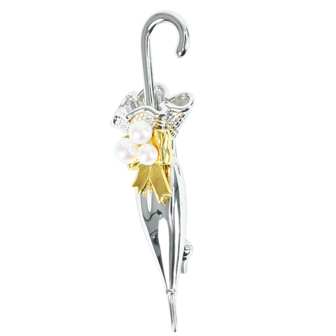 【中古】MIKIMOTO ミキモト SV/K18YG AKOYA PEARL BROACH アコヤパールブローチ P3.3-4.1mm 6.8g ONE PRICE