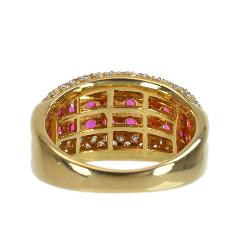 【中古】K18YG RUBYルビーリング R1.43ct D0.75ct 7.4g #11.5