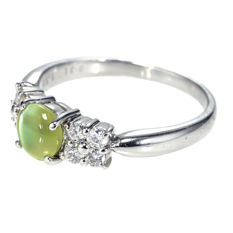 【中古】PT900 CATS EYE RING クリソベリルキャッツアイリング CE1.10ct D0.31ct 5.2g #14