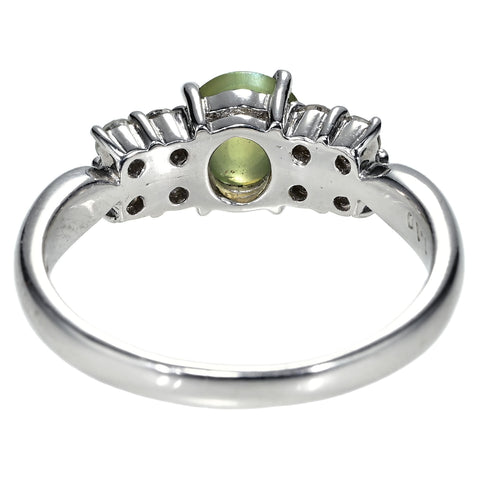 【中古】PT900 CATS EYE RING クリソベリルキャッツアイリング CE1.10ct D0.31ct 5.2g #14